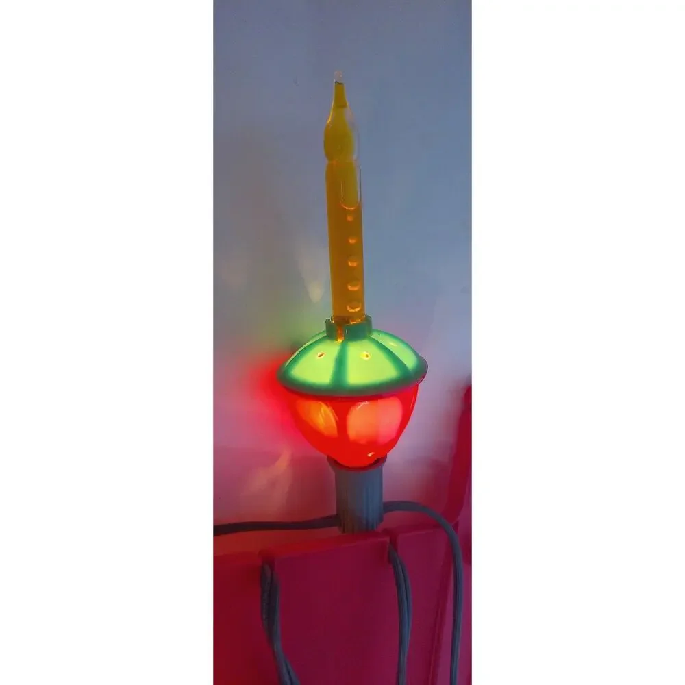Vintage Christmas Multicolor Bubble Lights 7 Lights READ